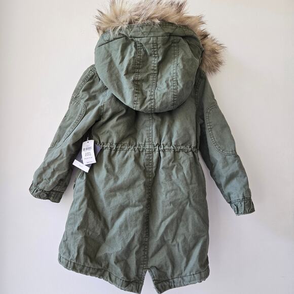 GAP Kids NEW 3-in-1 Parka Hooded Jacket Coat Toddler Girls Army Green Size 4T - Picture 3 of 13